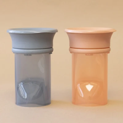 Afbeelding van Difrax 360 graden Beker 250 ml Drinkbeker Grijs 1 stuk