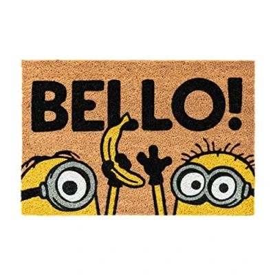 Afbeelding van Grupo Erik Minions Deurmat voor buiten, 40 x 60 cm, antislip, entreemat, originele buitendeurmat, kokosmat, buitentapijt