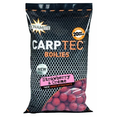 Afbeelding van Dynamite Baits Carptec Strawberry &amp; Crème Boilies 20mm (900g)