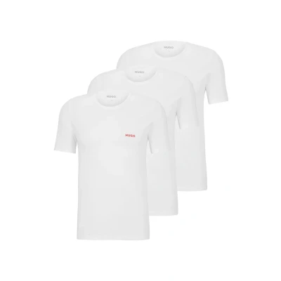Afbeelding van HUGO BOSS heren T shirt met logo in 3 pack de kleur Wit, maat: M