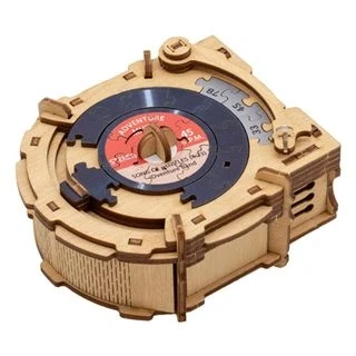 Afbeelding van iDventure Cluepuzzle Record Player Puzzeldoos met puzzel Escape Room Geschenkdoos Schatkist 3D van hout Sequentiële voor volwassenen Geldgeschenk Cadeau
