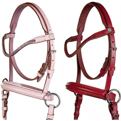 Afbeelding van HKM 13046 Paardenhoofdstel zonder bit, hout, rood