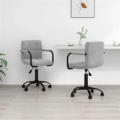 Image de vidaXL Chaises pivotantes à manger lot de 2 gris clair velours334617