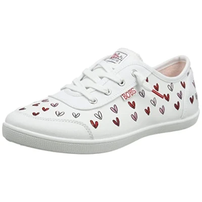 Afbeelding van Skechers BOBS B CUTE X Goldcrown Sneakers laag, Dames, Maat: 36, White/red/pink Katoen