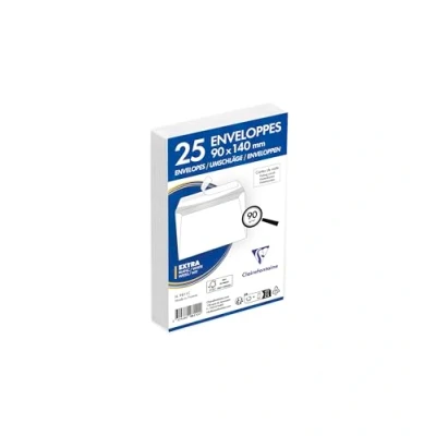 Afbeelding van Clairefontaine 9811C verpakking met 25 enveloppen, 90 x 140 mm, zelfklevend, g/m²