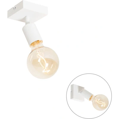 Afbeelding van QAZQA facil Moderne Wand en Plafondspot Spotje Opbouwspot 1 lichts L 9 cm Wit Woonkamer Slaapkamer Keuken
