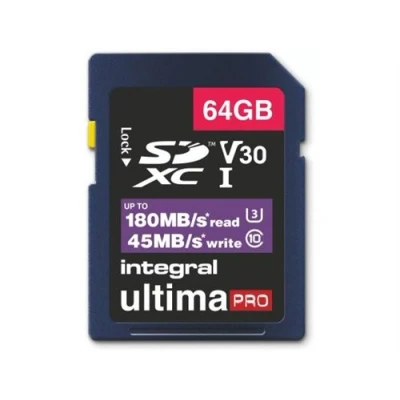 Image de Integral Professional UltimaPro Carte mémoire flash 64 Go Video Class V30 / UHS I U3 Class10 SDXC