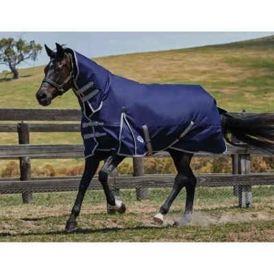 Afbeelding van Weatherbeeta Lite Turnout Rug Plus Combo Neck Comfitec Essential 50g Navy/Silver/Red 115/160