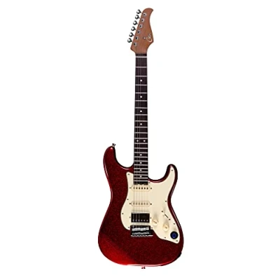 Afbeelding van Mooer Audio GTRS Standard 800 Intelligent Guitar Metal Red ST Style elektrische gitaar