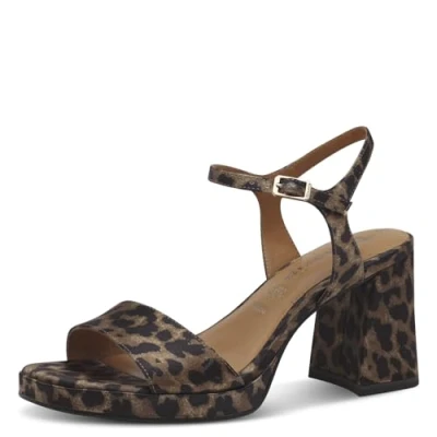 Afbeelding van Tamaris Sandalen met hoge hak, Dames, Maat: 37, Leopard Textiel