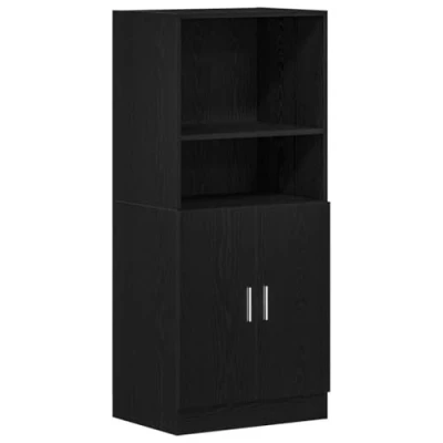Afbeelding van vidaXL Keukenkast 57x41,5x131,5 cm bewerkt hout zwart