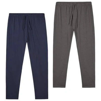 Afbeelding van CityComfort pyjamabroek voor heren, relaxbroek van jersey met zakken, 2 stuks, Navy/Grijs