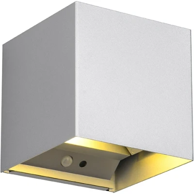 Afbeelding van REALITY TALENT Wandlamp Titaan incl. 2x SMD 1W Oplaadbaar Draadloos Beweginssensor Schemeringssensor Accuvoeding Buitenverlichting IP44