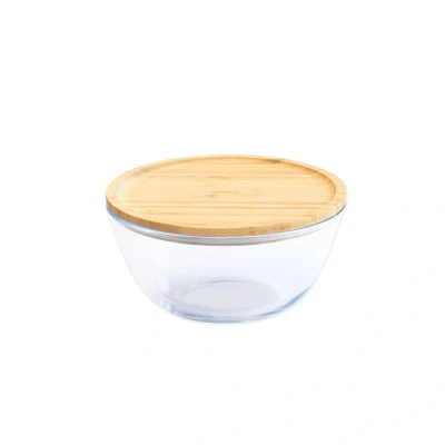 Afbeelding van Pebbly Bowl With Bamboo Lid 1600 Ml