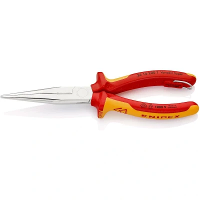 Image de KNIPEX 26 16 200 T pince plate avec coupe latérale (pince téléphonique) isolée VDE crochet de fixation chromé mm