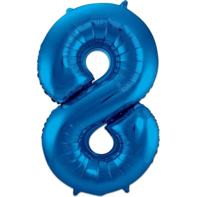 Afbeelding van Ballon folie 8 blauw 86cm