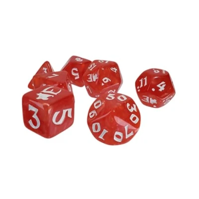Afbeelding van Munchkin Polyhedral Dice Set Rood/Wit Custom Dice, Perfect voor gebruik met Steve Jackson Games, DND, RPGs, Tabletop Games en Role Playing Adventures