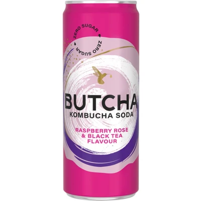 Afbeelding van Butcha Raspberry Rose &amp; Black Tea Blik 12x 25cl