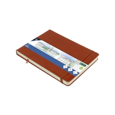 Afbeelding van Kangaro schetsboek A5 landscape cognac hardcover kaft met elastiek en lint K 861237