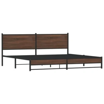 Afbeelding van vidaXL Bedframe zonder matras metaal bruin eikenkleurig 200x200 cm