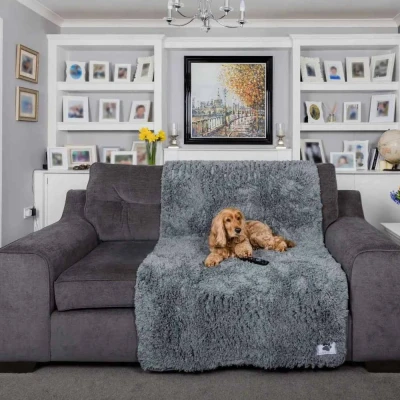 Afbeelding van Pet Rebellion Comfortabele deken voor uw huisdieren (100 x 170 cm) Donkergrijs Tapijt Deurmat Droogloopmat Schoonloopmat Anti Slip Machine Wasbaar