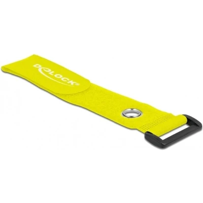 Afbeelding van Klittenband kabelbinders met gesp en ring 280 x 38mm / geel (3 stuks)
