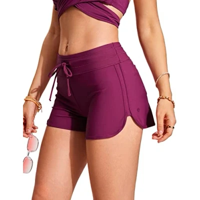 Afbeelding van CRZ YOGA Ry011 Zwemshort met hoge taille, eendelig badpak voor dames, Fuchsia, 44