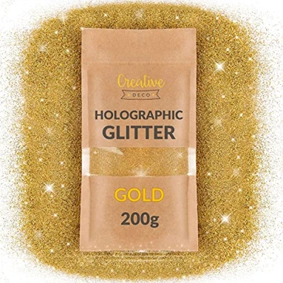 Afbeelding van Creative Deco 200g Glitter Goud Knutselen Handwerk Schilderen Nagellak Holografische Gouden