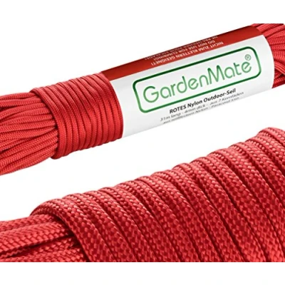 Afbeelding van GardenMate 550 Professionele nylon paracord 31 m lang 4 mm dik scheurvast met 7 strengen rood