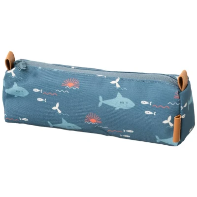 Afbeelding van Fresk Etui 22 x 6 7 cm Waterafstotende Pennenzak Etuis voor School Pennenbakje Kinderen Schoolspullen Blauw Shark