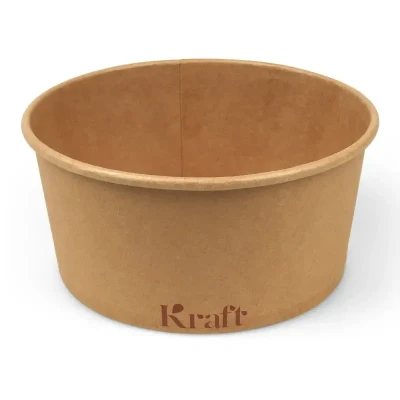 Afbeelding van Saladebakken &amp; Rauwkostbakjes Saladebak 1500 ml Kraft Bruin Karton Ø 185mm