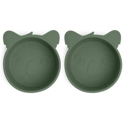 Afbeelding van Nuuroo, Kinderservies + bestek, Alex siliconen diep bord 2 pack Koala Stofgroen