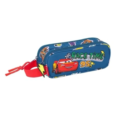 Afbeelding van Pennenetui met 2 vakken Cars Racing Marineblauw 21 x 8 6 cm
