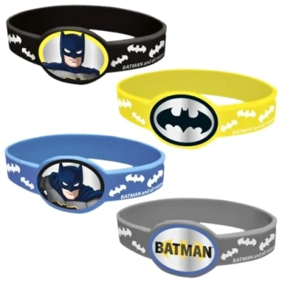 Afbeelding van Haza Original Armbanden Batman Blauw/zwart/zilver/geel 4 Stuks