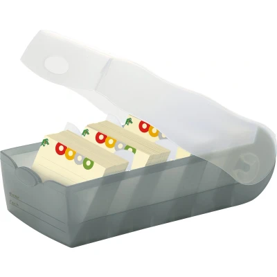Afbeelding van HAN CROCO 997 693 Kaartenbak Grijs, Doorschijnend Aantal kaarten (max.): 900 DIN A7 liggend Incl. 100 gelinieerd