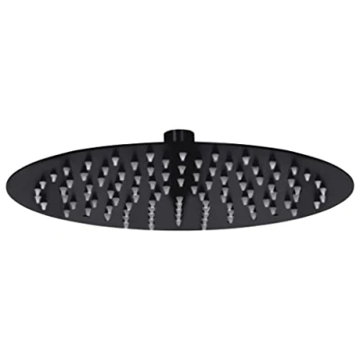Afbeelding van vidaXL douchekop regensproeier accessoires badkamer roestvrij staal 25 cm rond zwart
