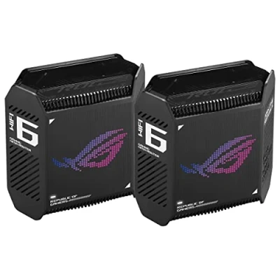 Image de ASUS ROG Rapture GT6 Système Wi Fi (2 routeurs) jusqu&#039;à 5800 pieds carrés maillage 1GbE, 2.5GbE 6 Bi bande