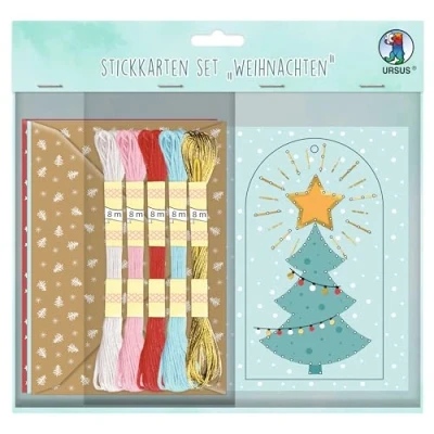Afbeelding van Borduurkaarten Set, Christmas