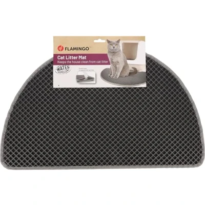 Afbeelding van Flamingo kattenbakmat Matz grijs 65 x 40 1.3 cm Anti slip Ideaal voor Maine Coon, Ragdoll, Noors en Brits Korthaar