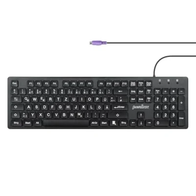 Afbeelding van Perixx PERIBOARD 117 P DE B Toetsenbord PS2 QWERTZ, Duits Zwart