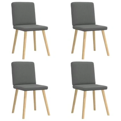 Afbeelding van vidaXL Eetkamerstoelen 4 st stof donkergrijs