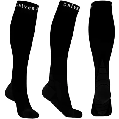 Afbeelding van Calves Kelson 2 paar compressiesokken voor dames en heren, versnelt het herstel van de bloedsomloop, betere atletische pasvorm reizen, hardlopen,
