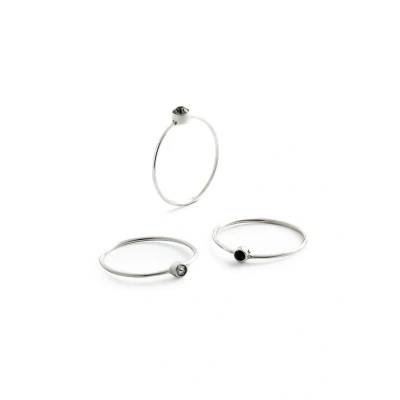 Afbeelding van Elli Damesring set stapelende kristallen 925 sterling zilver verguld, Zilver, Kristal