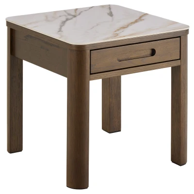 Afbeelding van Bijzettafel Wilven Keramiek Cream Talvera 45cm Giga Living