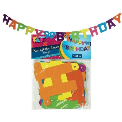 Afbeelding van Stylex Happy Birthday Letterslinger 1,5 Meter