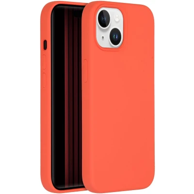 Afbeelding van Accezz Hoesje Geschikt voor iPhone 15 Siliconen Liquid Silicone Backcover oranje