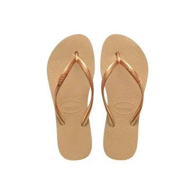 Afbeelding van Havaianas Slim Flatform Damesslipper, Gouden