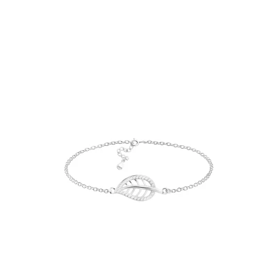 Afbeelding van SOFIA MILANI Damesarmband van 925 zilver met zirkoniasteen bladhanger B0395, Sterling zilver, Kubieke zirkonia