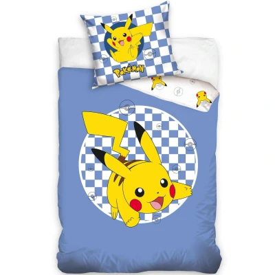 Afbeelding van Pikachu Dekbedovertrek blauw 140 x 200 cm 70 90