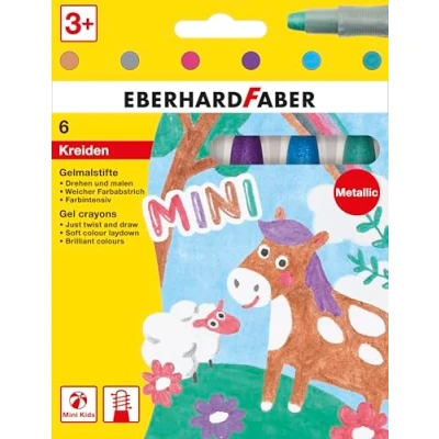 Afbeelding van Eberhard Faber gelkrijt Mini in houder glitter metallic 6 kleuren EF 529106